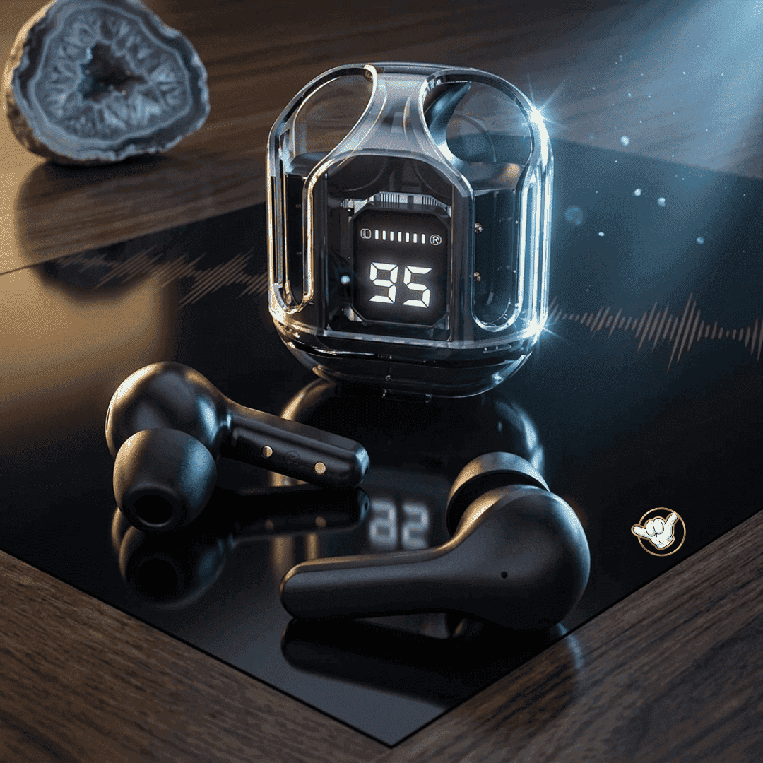 Air31 Crystal Earbuds | LED Display + 5 Colors | MoodOn.pk