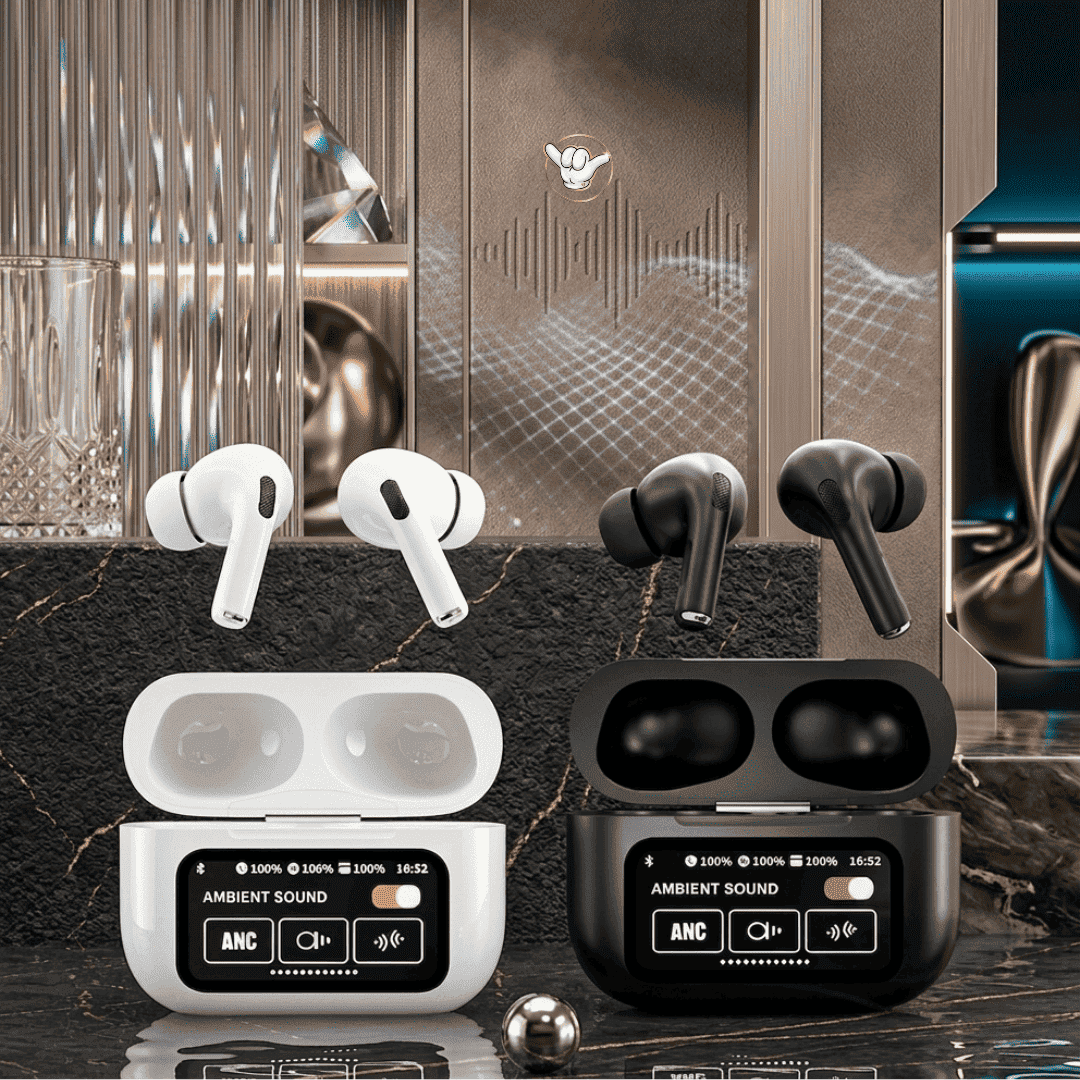 A9 Pro Earbuds | ANC + ENC + LCD Display | MoodOn.pk