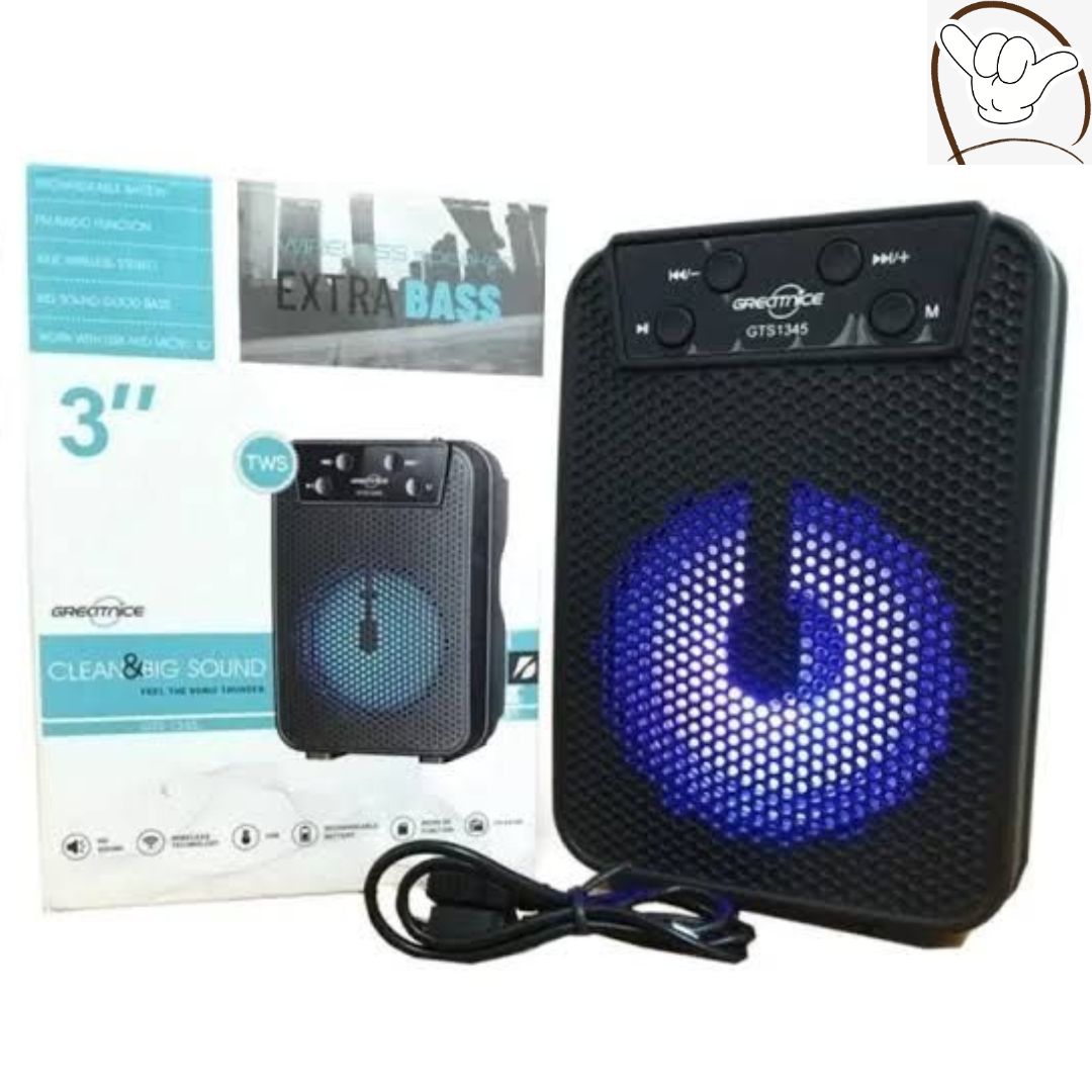 Greatnice Wireless Bluetooth Speaker 3 Inch GTS-1372 | Portable Bose-Style Sound System with Extra Bass
