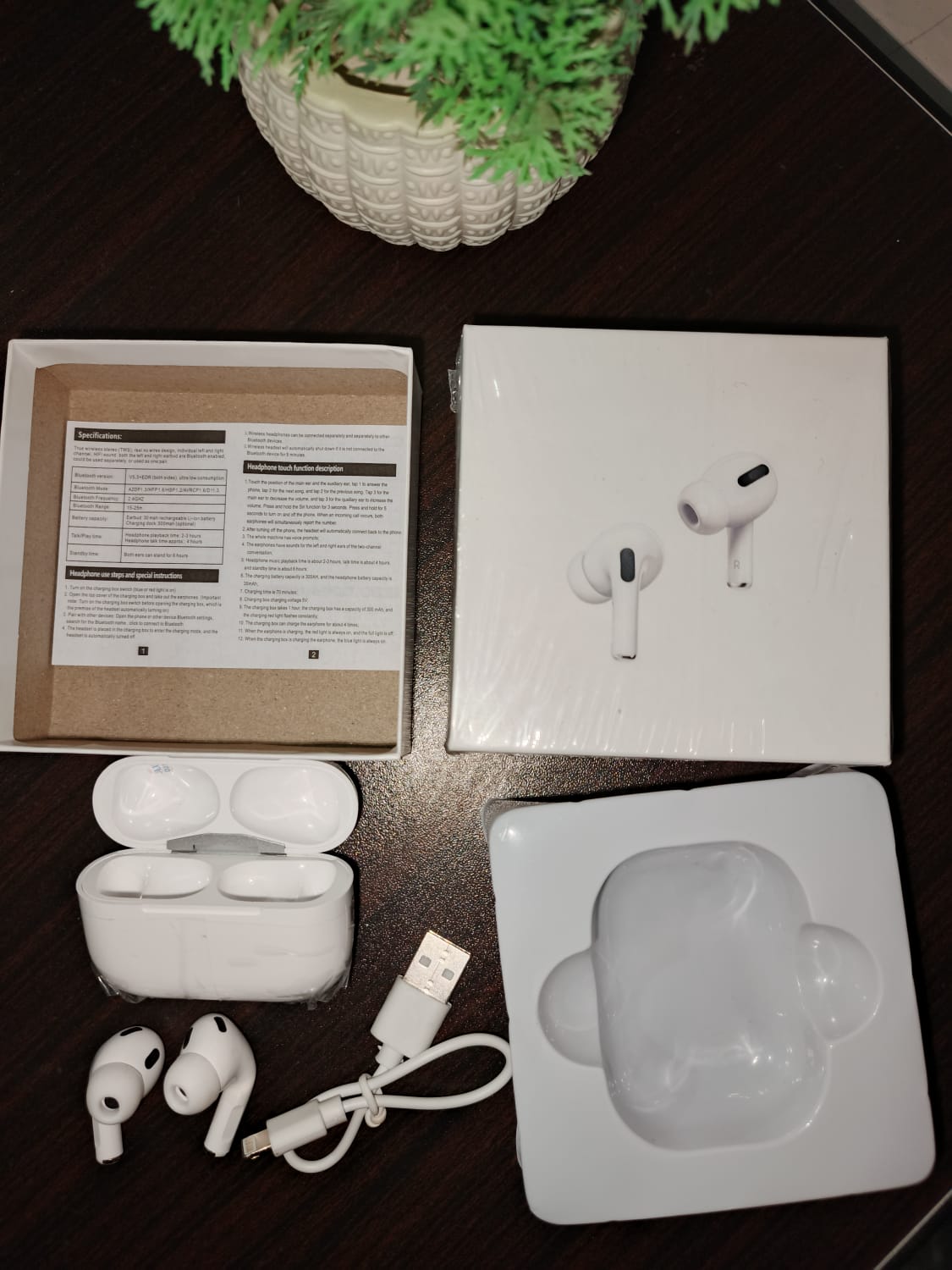 AirPods Pro 2nd Generation | TWS Bluetooth Earbuds | Compatible with Lightning Charging Cable | Best Airbuds, Earpods & Earbuds