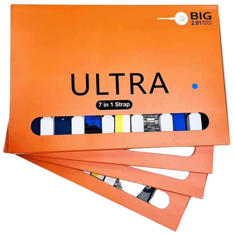 Ultra 7-in-1 Smart Watch – Includes 7 Stylish Straps | Fitness & Health Tracker