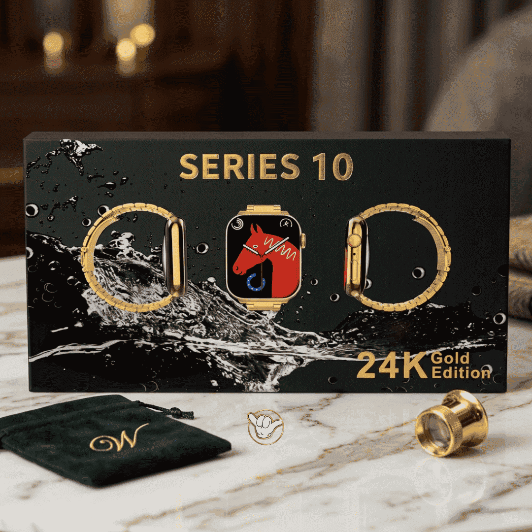 Series 10 24K Gold Smartwatch | Premium Gold + Health Tracker | MoodOn.pk