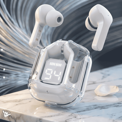 Air31 Crystal Earbuds | LED Display + 5 Colors | MoodOn.pk