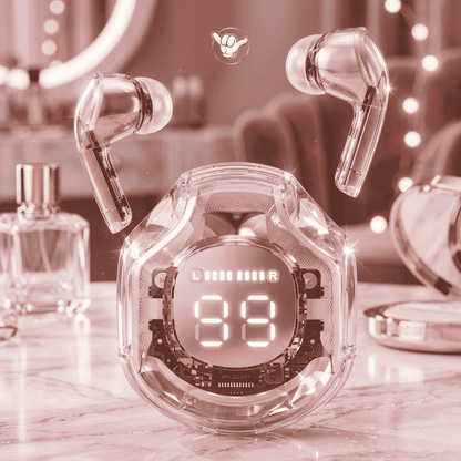 Air39 Transparent Earbuds | LED Display + 6 Colors | MoodOn.pk