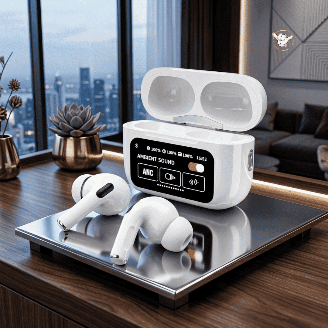 A9 Pro Earbuds | ANC + ENC + LCD Display | MoodOn.pk