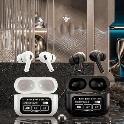 A9 Pro Earbuds | ANC + ENC + LCD Display | MoodOn.pk