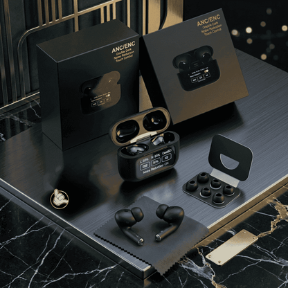 A9 Pro Earbuds | ANC + ENC + LCD Display | MoodOn.pk