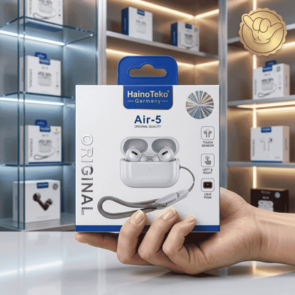 HainoTeko Air-5 Earbuds | Touch Sensor + Free Pouch | MoodOn.pk