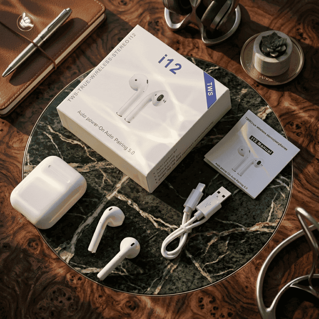 i12 TWS Earbuds | Auto Pairing + Super Bass | MoodOn.pk