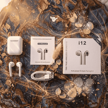 i12 TWS Earbuds | Auto Pairing + Super Bass | MoodOn.pk