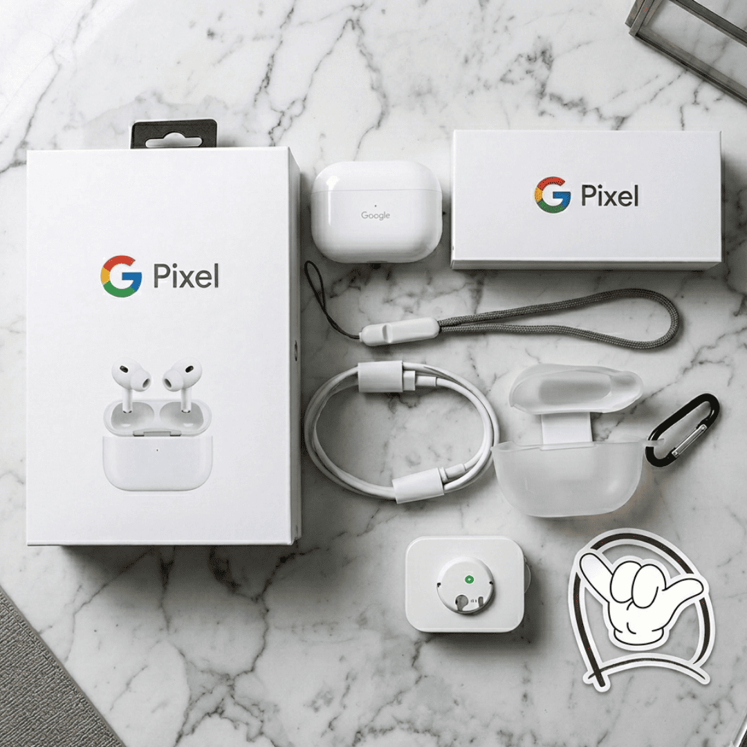 Google Pixel Style Earbuds | Premium Sound + Charging Case | MoodOn.pk