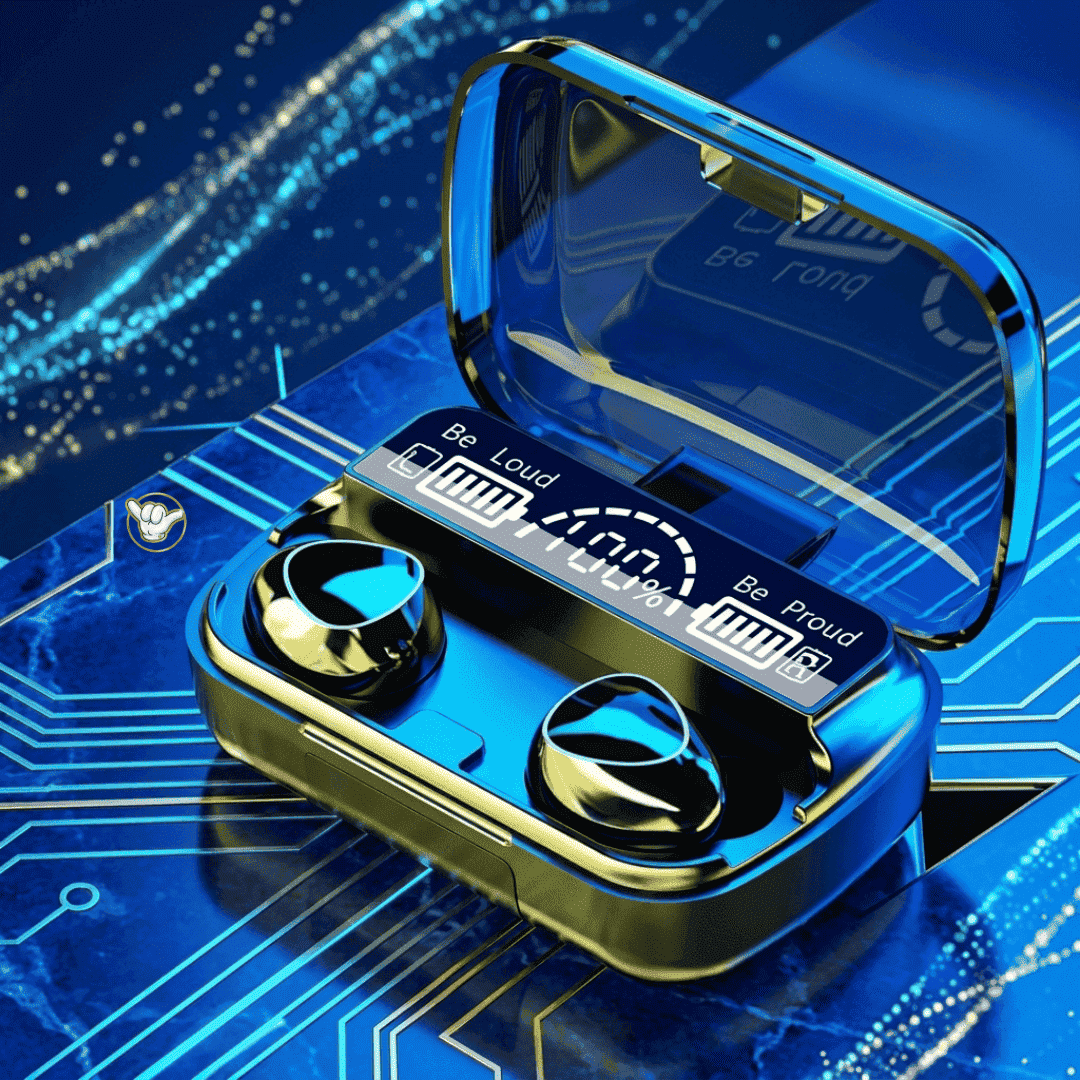 M10 TWS Earbuds | LED Display + Extra Earbuds | MoodOn.pk