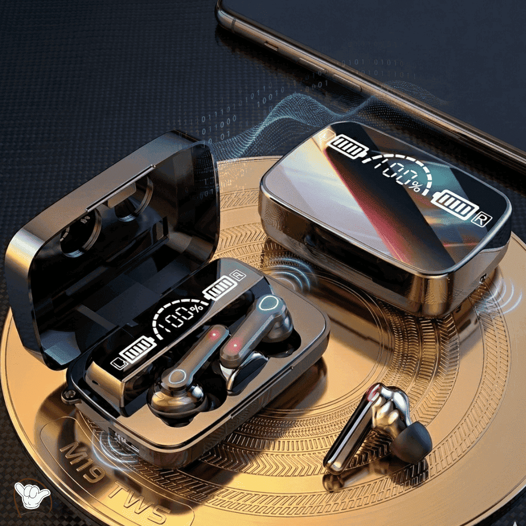 M19 Gaming Earbuds | 3500mAh Case + Flashlight | MoodOn.pk