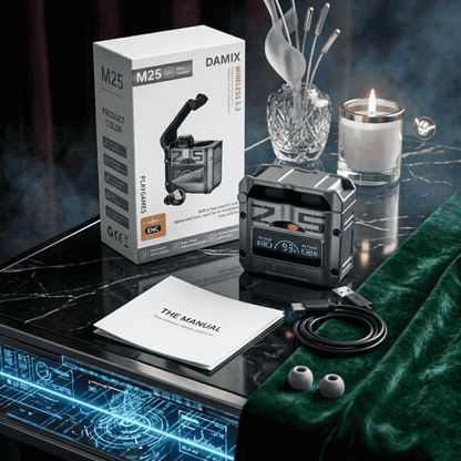 DAMIX M25 Gaming Earbuds | ENC + LED Display | MoodOn.pk