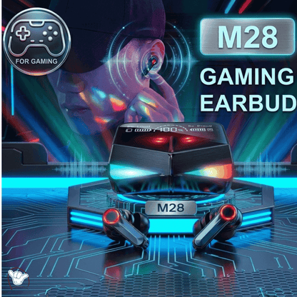 M28 Gaming Earbuds | RGB + Dual Mode + 3500mAh | MoodOn.pk