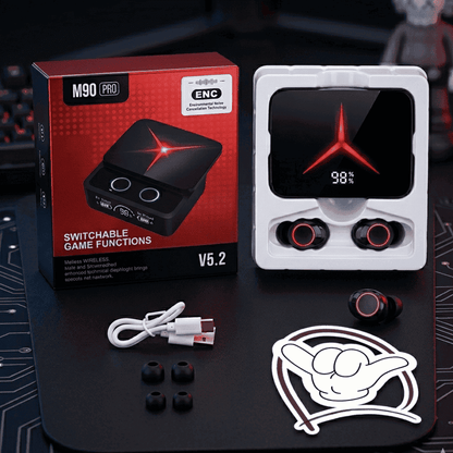 M90 Pro Gaming Earbuds | ENC + HiFi + 3500mAh Case | MoodOn.pk