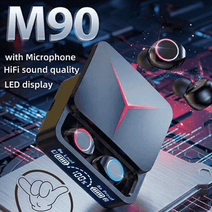 M90 Pro Gaming Earbuds | ENC + HiFi + 3500mAh Case | MoodOn.pk