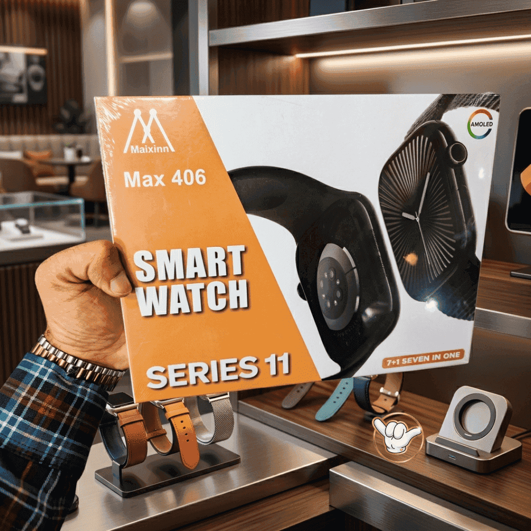 Maixinn Max 406 Series 11 Smart Watch | AMOLED + 7 Straps + Calling | MoodOn.pk