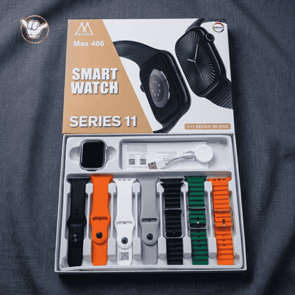 Maixinn Max 406 Series 11 Smart Watch | AMOLED + 7 Straps + Calling | MoodOn.pk