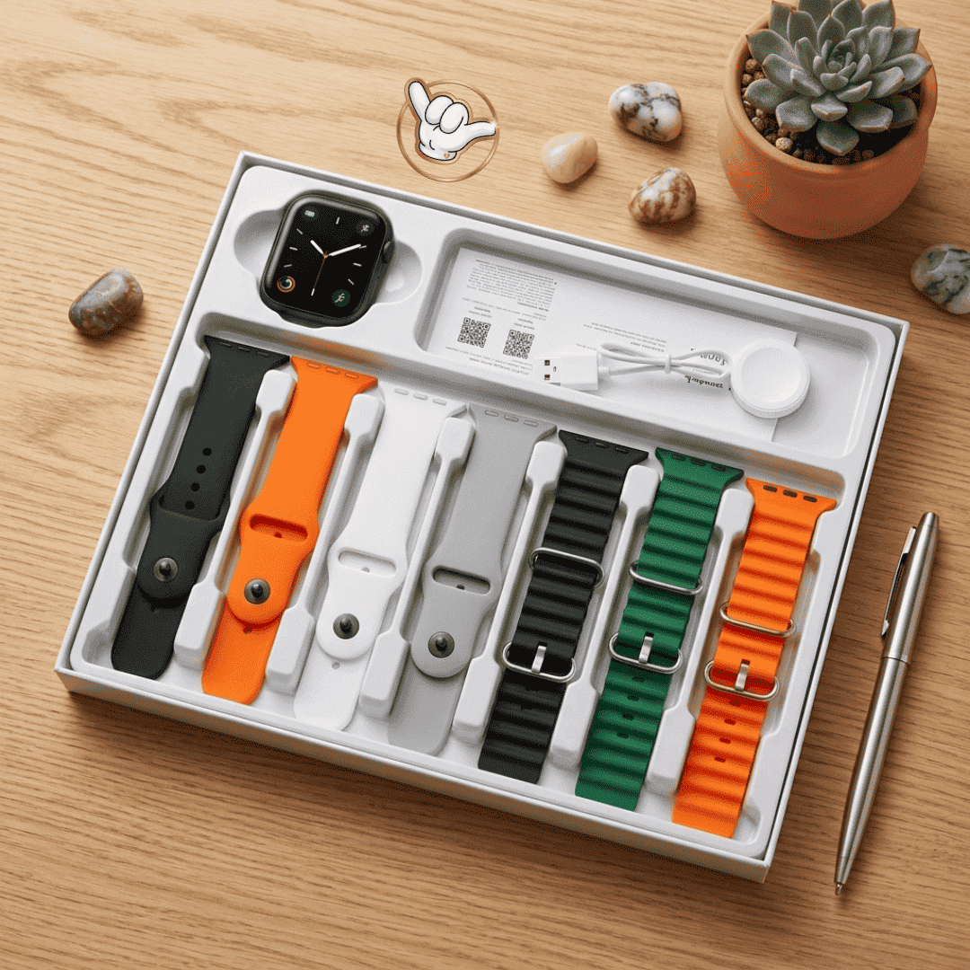 Maixinn Max 406 Series 11 Smart Watch | AMOLED + 7 Straps + Calling | MoodOn.pk