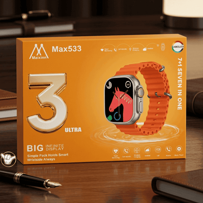 Maixinn Max533 Smart Watch | AMOLED + 7 Straps + Calling | MoodOn.pk