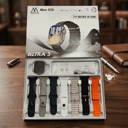 Maixinn Max 539 Smart Watch | AMOLED + 7 Straps + Music | MoodOn.pk