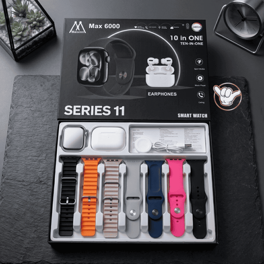 Maixinn Max 6000 Series 11 | AMOLED + Free Earphones + 7 Straps | MoodOn.pk