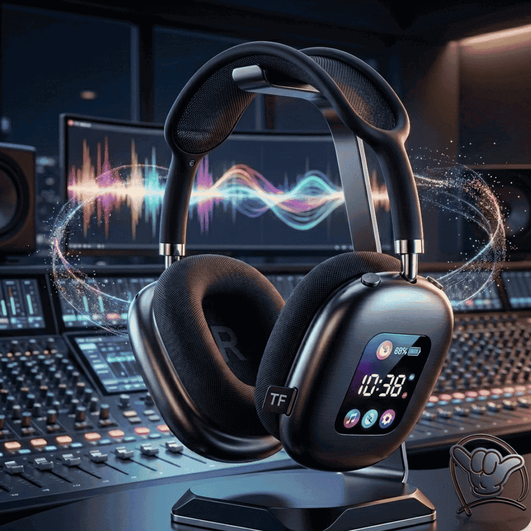 AKZ Max600 Headphones | LED Display + Deep Bass + 3 Colors | MoodOn.pk