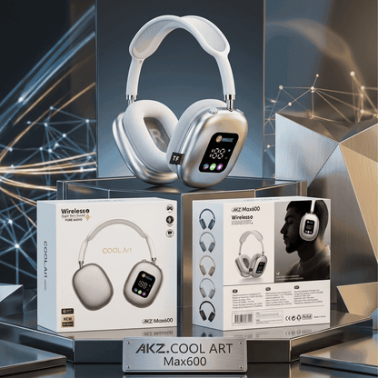 AKZ Max600 Headphones | LED Display + Deep Bass + 3 Colors | MoodOn.pk