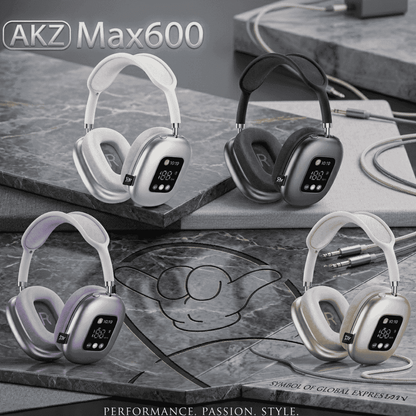 AKZ Max600 Headphones | LED Display + Deep Bass + 3 Colors | MoodOn.pk