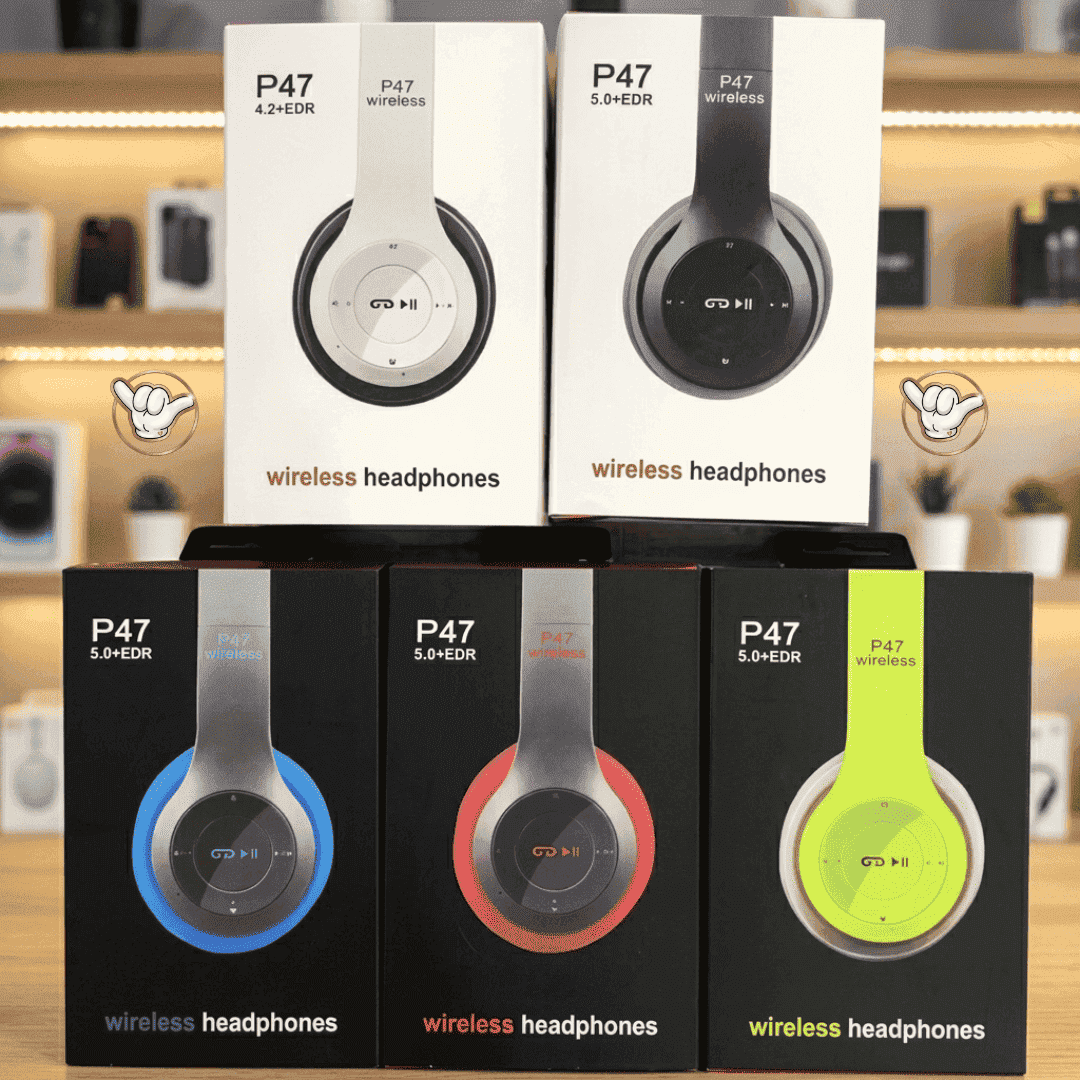 P47 Wireless Headphones | Deep Bass + FM Radio + 6 Colors | MoodOn.pk