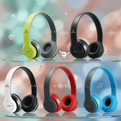 P47 Wireless Headphones | Deep Bass + FM Radio + 6 Colors | MoodOn.pk