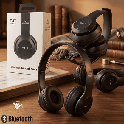 P47 Wireless Headphones | Deep Bass + FM Radio + 6 Colors | MoodOn.pk