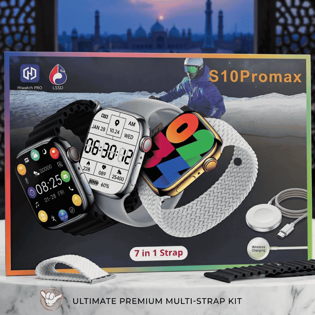 S10 Pro Max Smart Watch | 7 Straps + Bluetooth Calling | MoodOn.pk