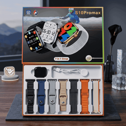 S10 Pro Max Smart Watch | 7 Straps + Bluetooth Calling | MoodOn.pk