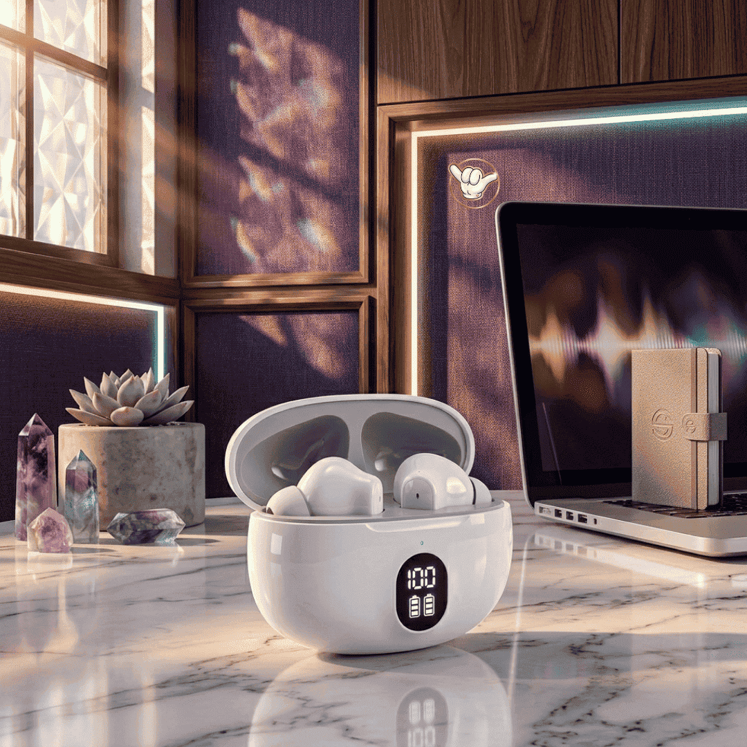 Stereo Wireless Earbuds | ENC + LED Display + Deep Bass | MoodOn.pk