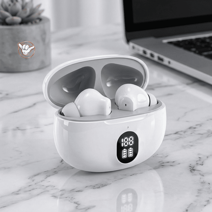 Stereo Wireless Earbuds | ENC + LED Display + Deep Bass | MoodOn.pk