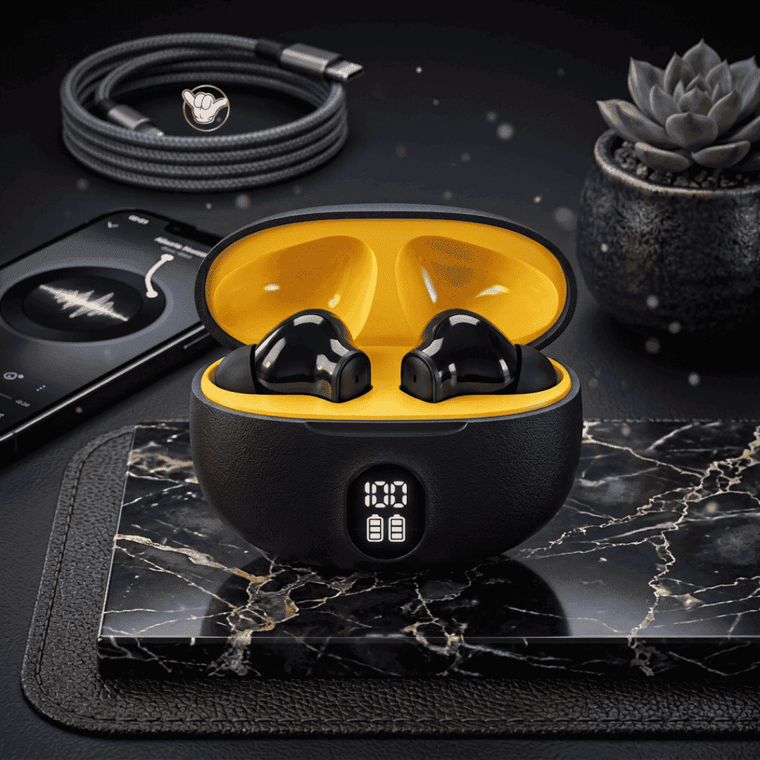 Stereo Wireless Earbuds | ENC + LED Display + Deep Bass | MoodOn.pk