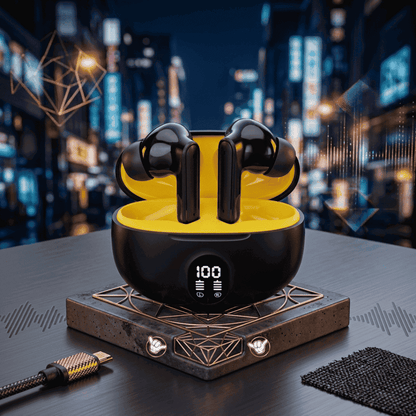 Stereo Wireless Earbuds | ENC + LED Display + Deep Bass | MoodOn.pk