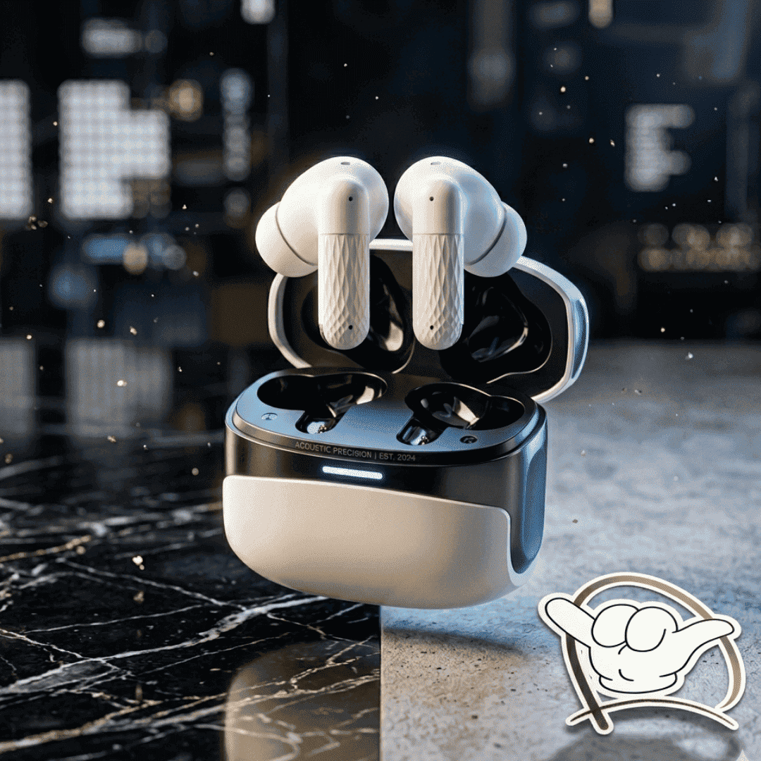 U39 Chrome Earbuds | Premium Finish + Magnetic Case | MoodOn.pk