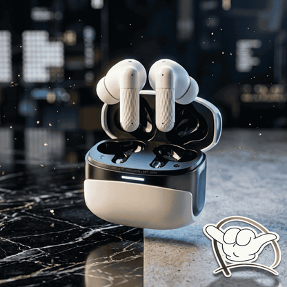 U39 Chrome Earbuds | Premium Finish + Magnetic Case | MoodOn.pk