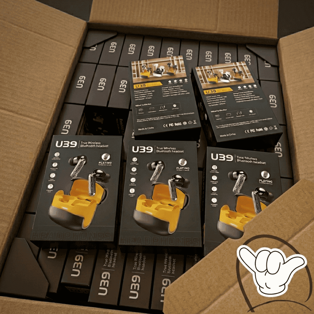 U39 Chrome Earbuds | Premium Finish + Magnetic Case | MoodOn.pk