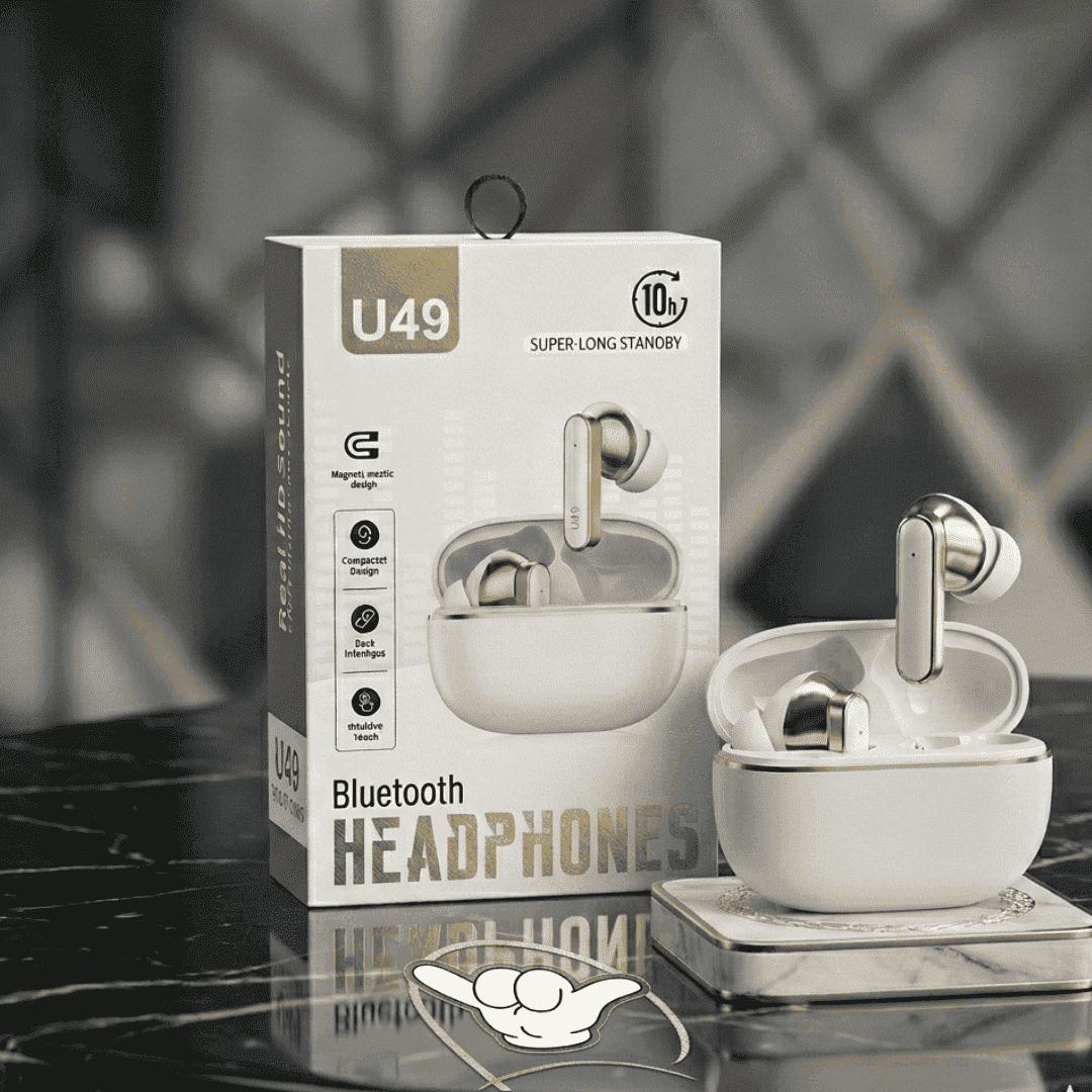 U49 Wireless Earbuds | Magnetic + HD Sound + 10H | MoodOn.pk