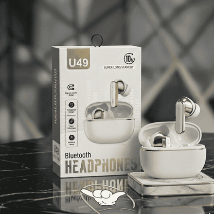 U49 Wireless Earbuds | Magnetic + HD Sound + 10H | MoodOn.pk