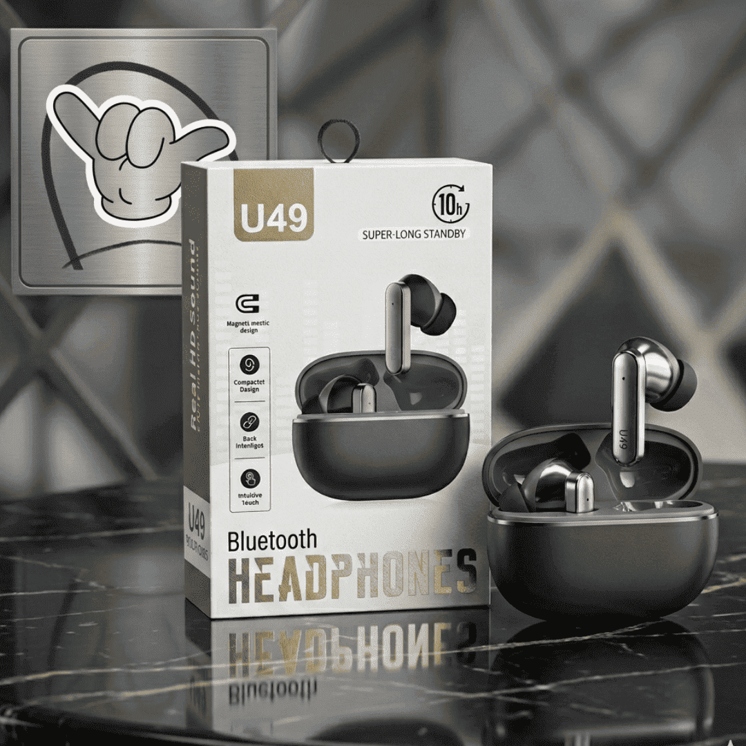 U49 Wireless Earbuds | Magnetic + HD Sound + 10H | MoodOn.pk