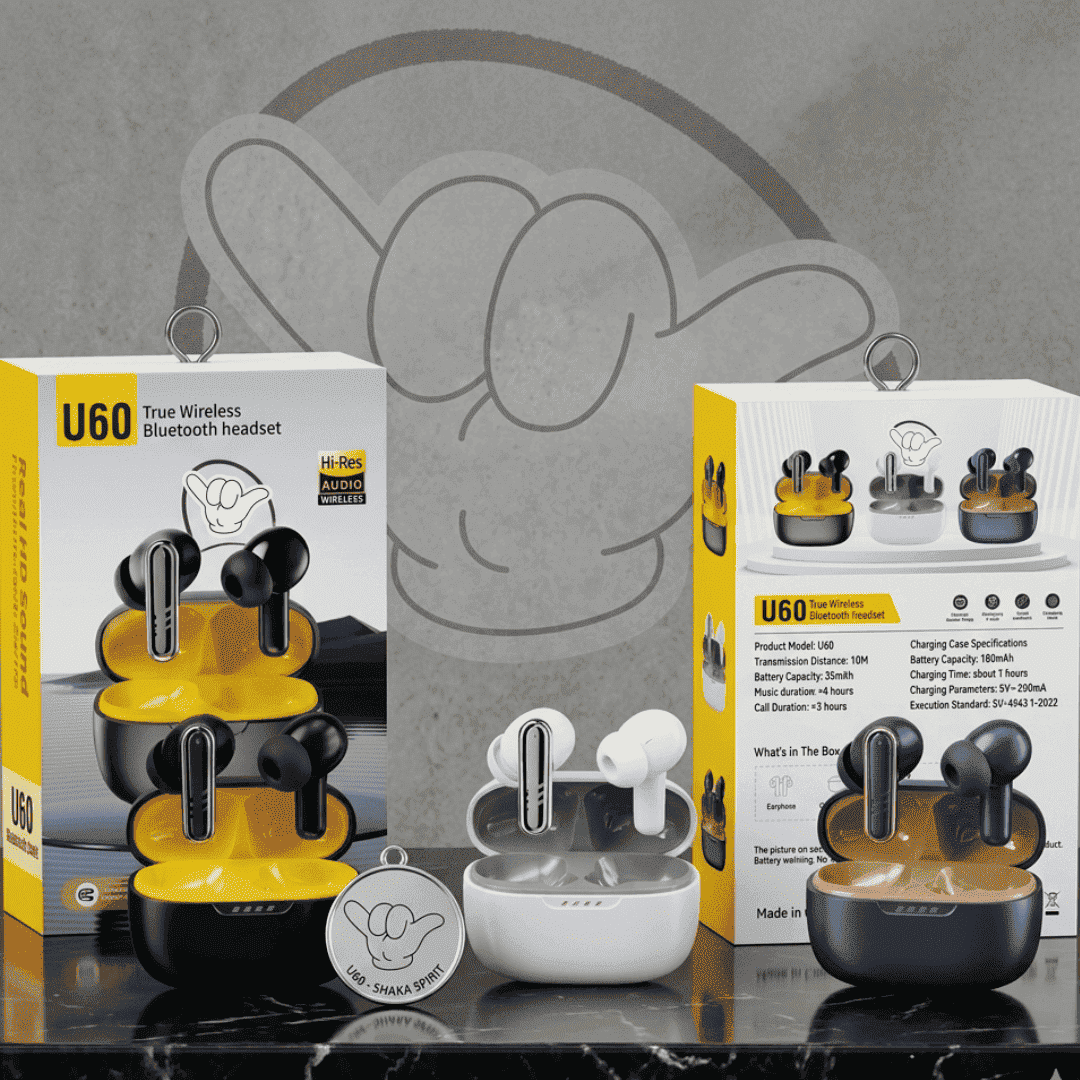 U60 True Wireless Earbuds | Hi-Res + ANC + 40H Battery | MoodOn.pk