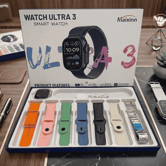 Maixinn Watch Ultra 3 | 7 Straps + 100 Watch Faces | MoodOn.pk