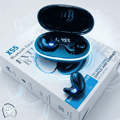 X55 Wireless Earbuds | Extra Bass + LED Display | MoodOn.pk