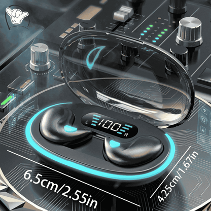X55 Wireless Earbuds | Extra Bass + LED Display | MoodOn.pk