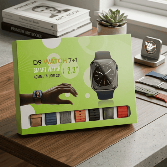 D9 Ultra Smart Watch | 2.3" HD + 7 Straps + EKG | MoodOn.pk